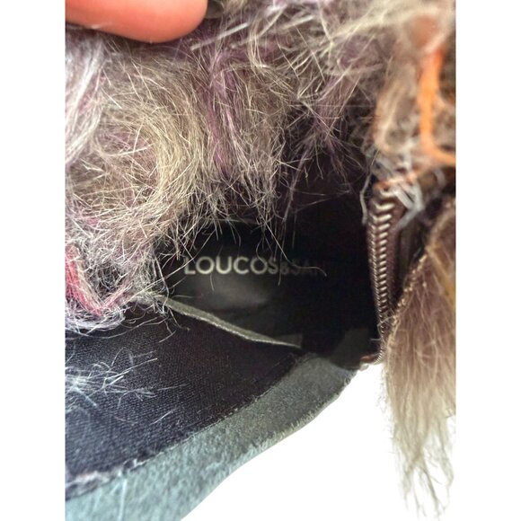 LOUCOS & SANTOS Gray Faux Fur Ankle Boots Size 35 / 5 - Picture 4 of 7